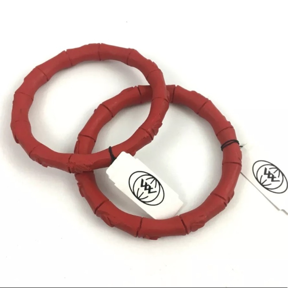 Cinnabar Style resin bamboo carve bangle bracelets